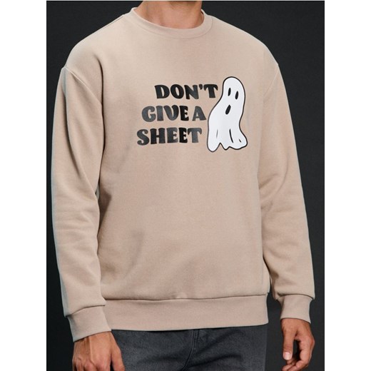 Sinsay - Bluza crewneck Halloween - beżowy ze sklepu Sinsay w kategorii Bluzy męskie - zdjęcie 185895385