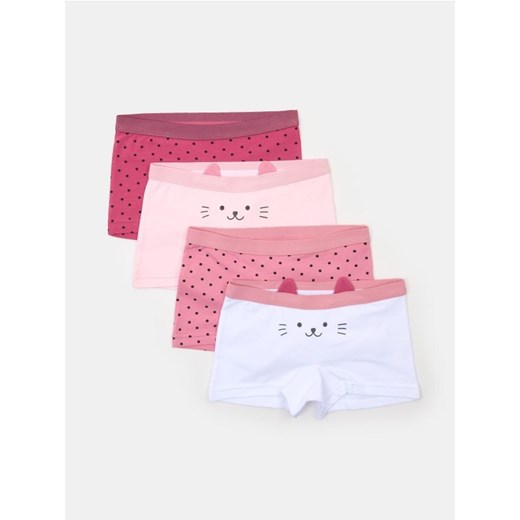 Sinsay - Bokserki z elementami 3D 4 pack - wielobarwny Sinsay 110/116 Sinsay
