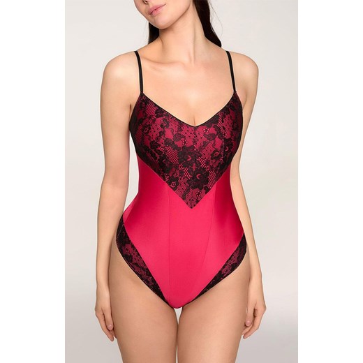 Marilyn gorsetowe body damskie z koronką Caro, Kolor różowo-czarny, Rozmiar 36, Marilyn ze sklepu Intymna w kategorii Body damskie - zdjęcie 185897125