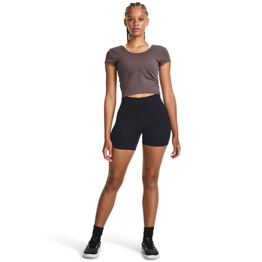 Damskie legginsy krótkie treningowe Under Armour Meridian Middy - czarne ze sklepu Sportstylestory.com w kategorii Szorty - zdjęcie 185900019