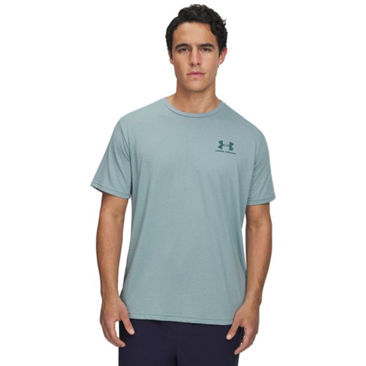 Męski t-shirt z nadrukiem Under Armour UA M Sportstyle LC SS - niebieski ze sklepu Sportstylestory.com w kategorii T-shirty męskie - zdjęcie 185900097