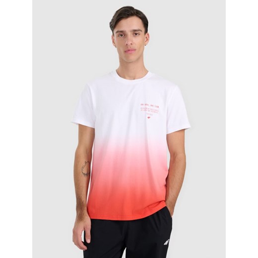 Męski t-shirt z nadrukiem 4F 4FRAW25TTSHM3226 - czerwony ze sklepu Sportstylestory.com w kategorii T-shirty męskie - zdjęcie 185900489