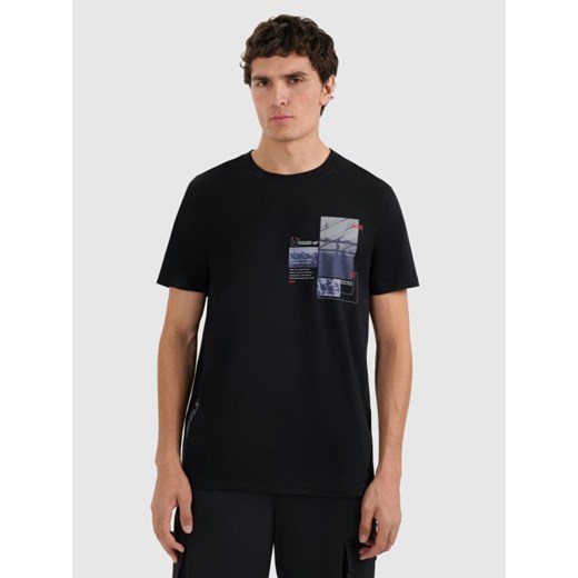 Męski t-shirt z nadrukiem 4F 4FRAW25TTSHM3256 - czarny ze sklepu Sportstylestory.com w kategorii T-shirty męskie - zdjęcie 185900525