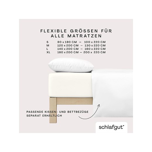 Schlafgut Prześcieradło "Pure" w kolorze kremowym na gumce Schlafgut 180-200x200-220 cm promocyjna cena Limango Polska