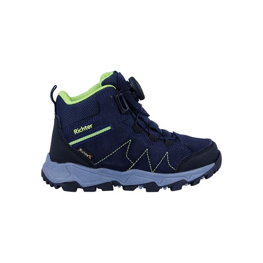 Richter Shoes Skórzane botki trekkingowe &quot;Kyle&quot; w kolorze granatowym ze sklepu Limango Polska w kategorii Buty trekkingowe dziecięce - zdjęcie 185908205