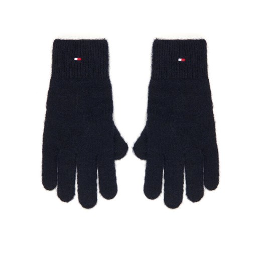 Rękawiczki Damskie Tommy Hilfiger Flag Fluffy AW0AW17797 Granatowy ze sklepu eobuwie.pl w kategorii Rękawiczki damskie - zdjęcie 185908565