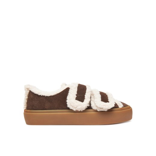 Sneakersy Inuikii Shearling Low Velcro 1001.001.0231 Brązowy ze sklepu eobuwie.pl w kategorii Buty sportowe damskie - zdjęcie 185908727