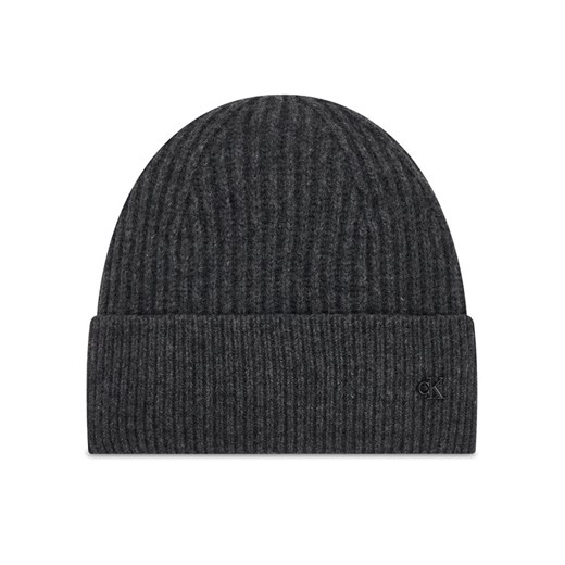 Czapka Calvin Klein Ck Metal Wool Beanie LV04D8032G Szary ze sklepu eobuwie.pl w kategorii Czapki zimowe damskie - zdjęcie 185908788