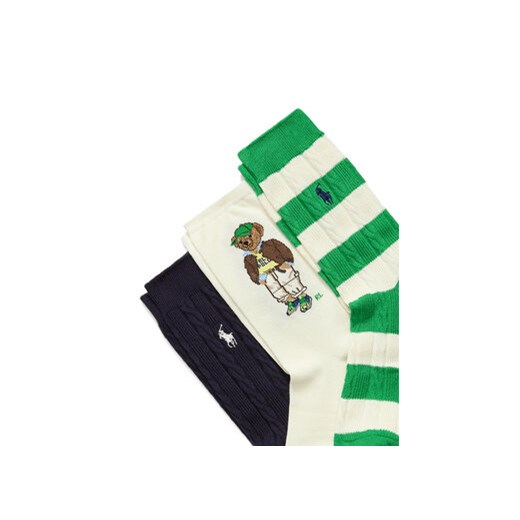 Zestaw 3 par wysokich skarpet damskich Polo Ralph Lauren 455982947001 Kolorowy Polo Ralph Lauren 40_43 eobuwie.pl