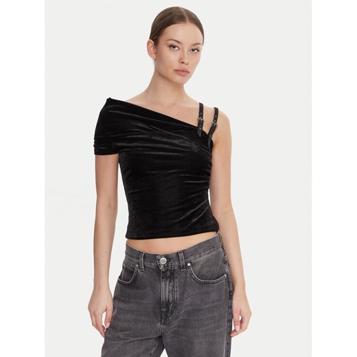 Versace Jeans Couture Top 79HAM616 J0237 Czarny Slim Fit ze sklepu MODIVO w kategorii Bluzki damskie - zdjęcie 185912898