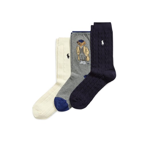 Polo Ralph Lauren Zestaw 3 par wysokich skarpet damskich 455982948001 Kolorowy ze sklepu MODIVO w kategorii Skarpetki damskie - zdjęcie 185912967