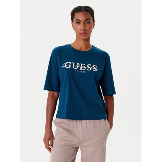 Guess T-Shirt V5YI02 I3Z14 Niebieski Boxy Fit ze sklepu MODIVO w kategorii Bluzki damskie - zdjęcie 185913217