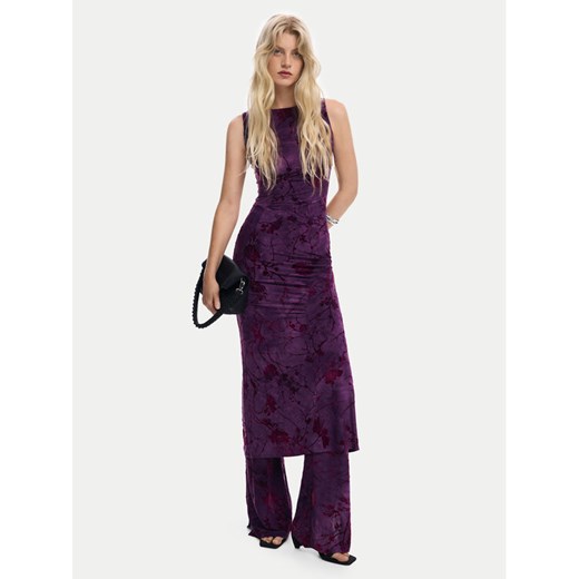 Desigual Sukienka koktajlowa Alina 25WWVK33 Fioletowy Slim Fit ze sklepu MODIVO w kategorii Sukienki - zdjęcie 185913319