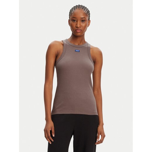 HUGO Top 50508857 Brązowy Slim Fit ze sklepu MODIVO w kategorii Bluzki damskie - zdjęcie 185913468