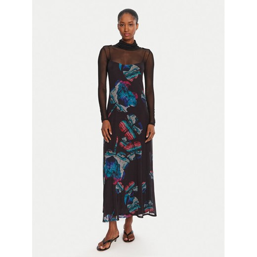 Desigual Sukienka codzienna Watercolor Lacroix 25WWVK03 Czarny Regular Fit ze sklepu MODIVO w kategorii Sukienki - zdjęcie 185913487