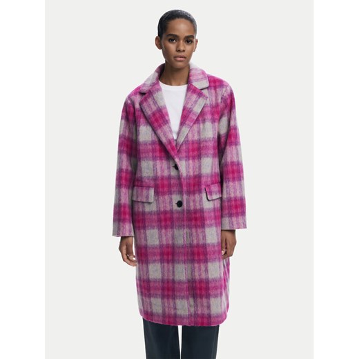 Desigual Płaszcz wełniany Pinkcheck 25WWEW15 Różowy Regular Fit ze sklepu MODIVO w kategorii Płaszcze damskie - zdjęcie 185913489
