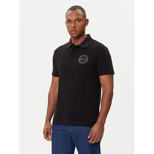Versace Jeans Couture Polo 79GAGT06 CJ01T Czarny Regular Fit ze sklepu MODIVO w kategorii T-shirty męskie - zdjęcie 185913498