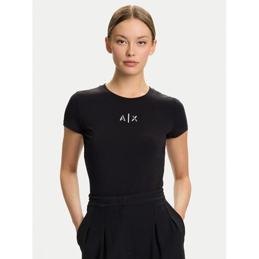 Armani Exchange T-Shirt XW001382 AF16294 UC001 Czarny Slim Fit ze sklepu MODIVO w kategorii Bluzki damskie - zdjęcie 185913506