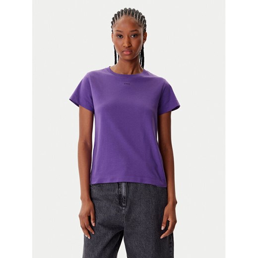 PINKO T-Shirt Basico 100373 A2RE Fioletowy Regular Fit ze sklepu MODIVO w kategorii Bluzki damskie - zdjęcie 185913535