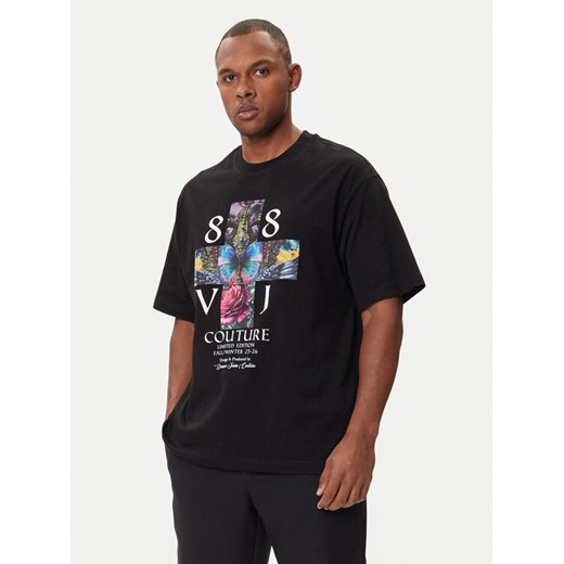 Versace Jeans Couture T-Shirt 79GAHT10 CJ00T Czarny Regular Fit ze sklepu MODIVO w kategorii T-shirty męskie - zdjęcie 185913685