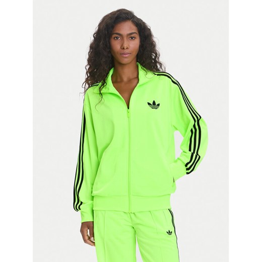 adidas Bluza adicolor Classic Firebird JX7859 Zielony Loose Fit ze sklepu MODIVO w kategorii Bluzy damskie - zdjęcie 185913727