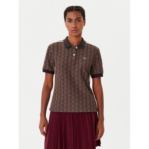 Lacoste Polo DF3364 Brązowy Slim Fit ze sklepu MODIVO w kategorii Bluzki damskie - zdjęcie 185913735