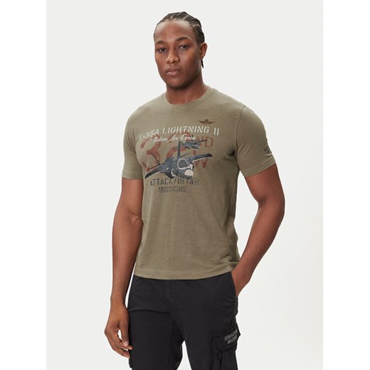 Aeronautica Militare T-Shirt 252TS2472UJ00708 Khaki Regular Fit ze sklepu MODIVO w kategorii T-shirty męskie - zdjęcie 185913737