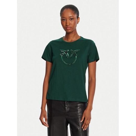 PINKO T-Shirt Quentin 100535 A2RN Zielony Regular Fit ze sklepu MODIVO w kategorii Bluzki damskie - zdjęcie 185913778