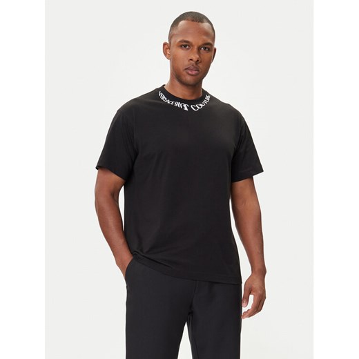 Versace Jeans Couture T-Shirt 79GAHP03 CJ01P Czarny Regular Fit ze sklepu MODIVO w kategorii T-shirty męskie - zdjęcie 185913796