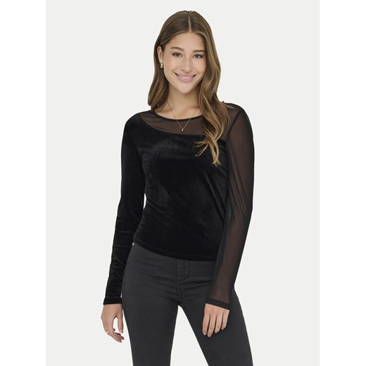 ONLY Bluzka Smooth 15360668 Czarny Slim Fit ze sklepu MODIVO w kategorii Bluzki damskie - zdjęcie 185913806