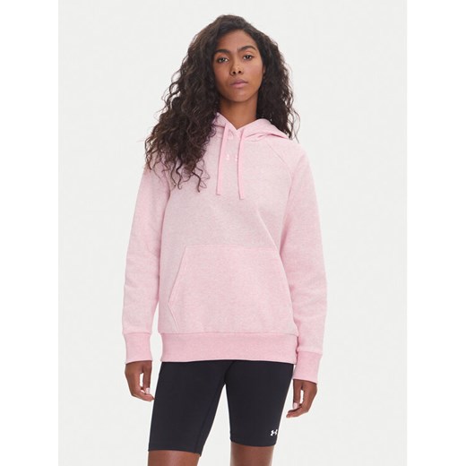 Under Armour Bluza Ua Rival 1379500 Różowy Loose Fit ze sklepu MODIVO w kategorii Bluzy damskie - zdjęcie 185913865