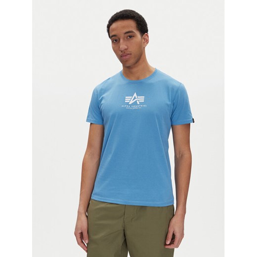 Alpha Industries T-Shirt Basic 118533 Niebieski Regular Fit ze sklepu MODIVO w kategorii T-shirty męskie - zdjęcie 185913967