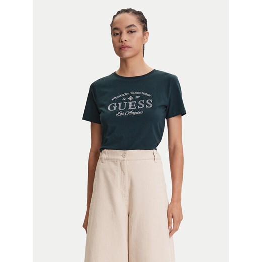 Guess T-Shirt V5YI13 J1314 Zielony Regular Fit ze sklepu MODIVO w kategorii Bluzki damskie - zdjęcie 185914016