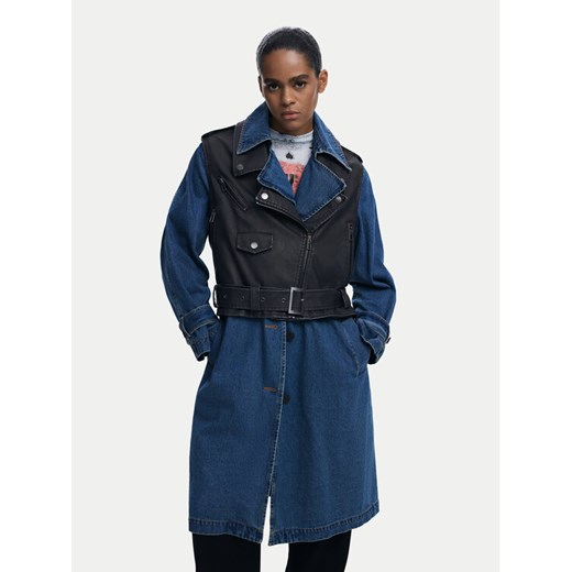 Desigual Płaszcz przejściowy Denimbike 25WWEW52 Niebieski Regular Fit ze sklepu MODIVO w kategorii Płaszcze damskie - zdjęcie 185914068