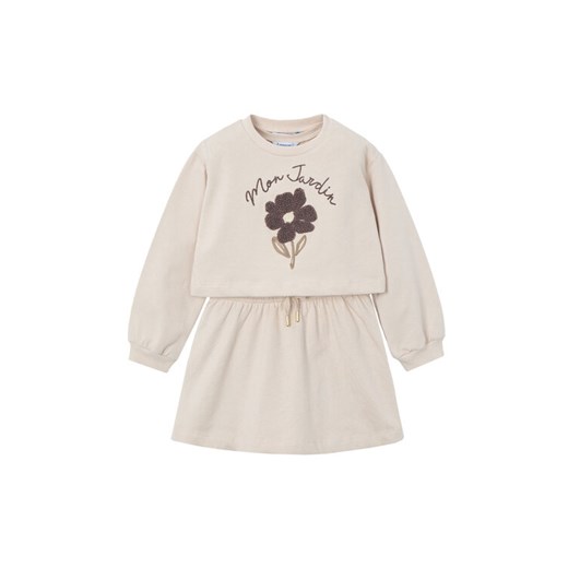 Mayoral Komplet bluza i sukienka 4927 Beżowy Regular Fit ze sklepu MODIVO w kategorii Sukienki dziewczęce - zdjęcie 185914116