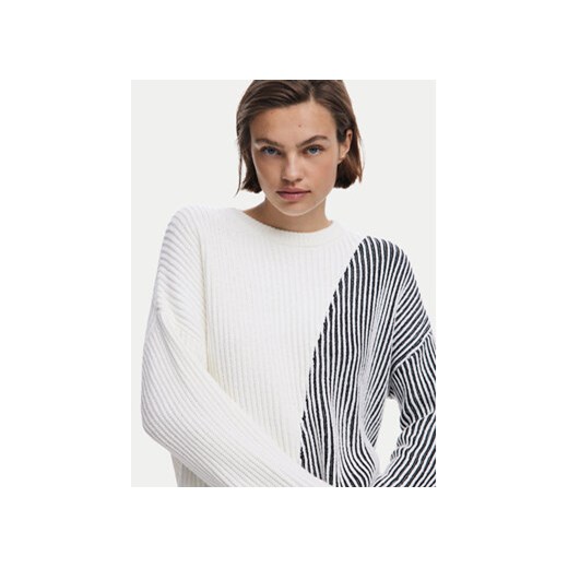 Desigual Sweter Nome 25WWJF26 Biały Regular Fit Desigual M MODIVO