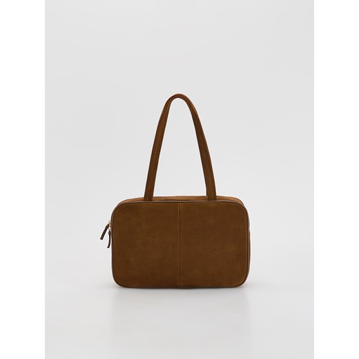 Reserved - Skórzana torebka na ramię - brązowy ze sklepu Reserved w kategorii Torby Shopper bag - zdjęcie 185920938
