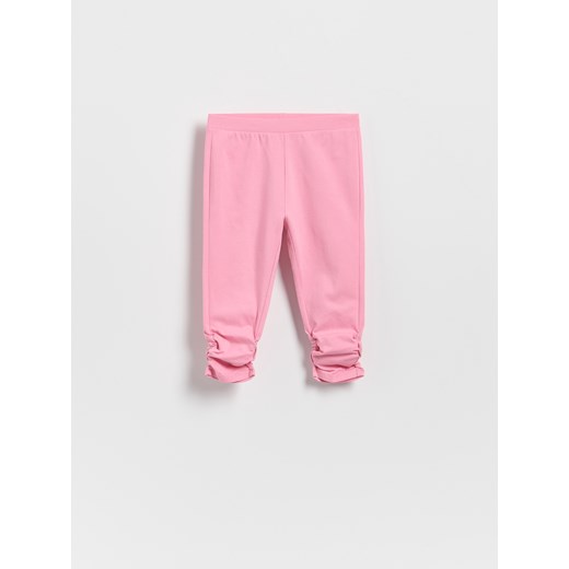 Reserved - Legginsy 3/4 z marszczeniem - różowy ze sklepu Reserved w kategorii Spodnie dziewczęce - zdjęcie 185921367