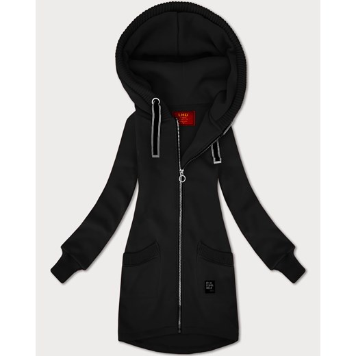 Damska bluza ze swetrowymi wstawkami LHD czarna (AMG-172A) ze sklepu goodlookin.pl w kategorii Bluzy damskie - zdjęcie 185922025