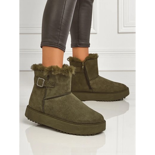 Royalfashion Krótkie buty a'la śniegowce damskie Aurelia Classico ze sklepu royalfashion.pl w kategorii Śniegowce damskie - zdjęcie 185923217