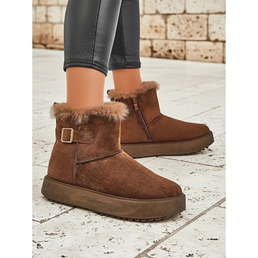 Royalfashion Krótkie buty a'la śniegowce damskie Winter Crest ze sklepu royalfashion.pl w kategorii Śniegowce damskie - zdjęcie 185923289