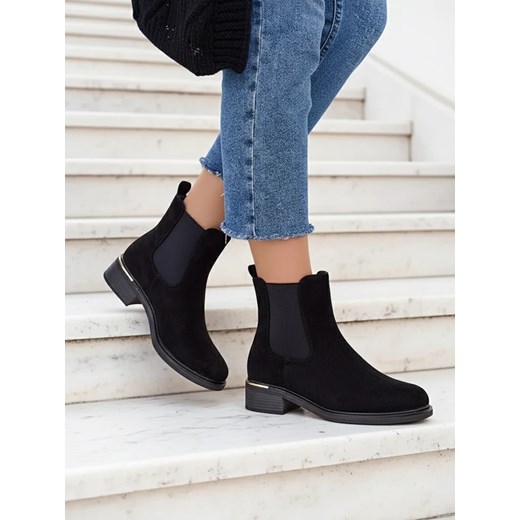 Royalfashion Botki damskie wsuwane Rizones ze sklepu royalfashion.pl w kategorii Botki - zdjęcie 185923426