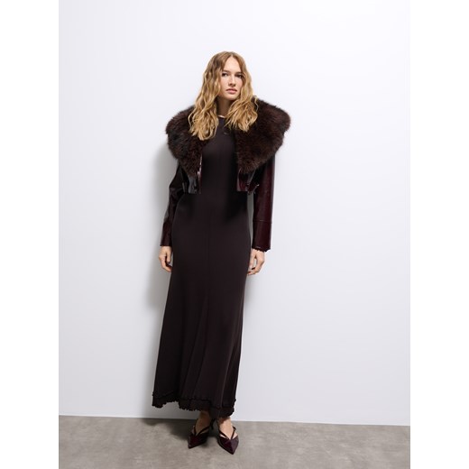 Mohito - Czekoladowa sukienka maxi - ciemnobrązowy Mohito L Mohito