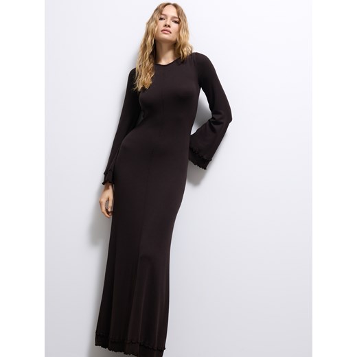 Mohito - Czekoladowa sukienka maxi - ciemnobrązowy Mohito XS Mohito