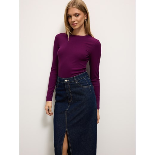 Mohito - Dopasowana burgundowa bluzka - mahoń Mohito XS Mohito
