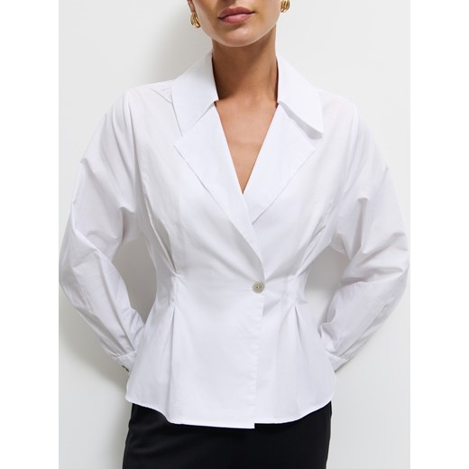 Mohito - Taliowana koszula - biały ze sklepu Mohito w kategorii Koszule damskie - zdjęcie 185925428