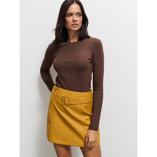 Mohito - Brązowa bluzka basic - brązowy Mohito L Mohito