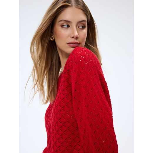 Mohito - Bawełniany czerwony sweter - czerwony Mohito XS Mohito