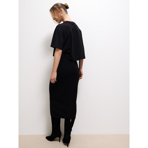 Mohito - Wełniana spódnica - czarny ze sklepu Mohito w kategorii Spódnice - zdjęcie 185926349