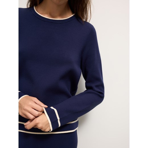 Mohito - Granatowy sweter z wiskozą - granatowy Mohito L Mohito